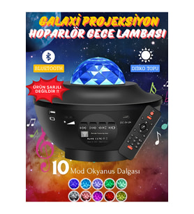Yıldızlı Projeksiyon Tavan Bulutsu Galaxy Lazer Disko Topu Bluetooth Led