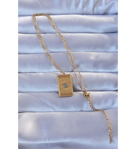 316L Altın Renk İşlemeli Nazarlı Göz Model Vintage Kolye 5886 - SSSSSS9019-7560