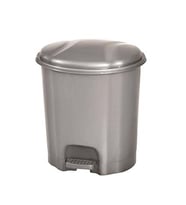 Motek Elit Pedallı Plastik Çöp Kovası İç Kovalı 6 LT Gümüş Gri