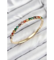 Pirinç Renkli Zirkon Taşlı Kalp Model Gold Renk Kadın Kelepçe 5886 - SSSSSS7887-6634