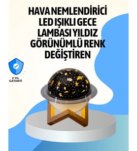 Projektör Işıklı Aromaterapi Destekli Taşınabilir Nemlendirici Cihaz Usb Bağlantılı