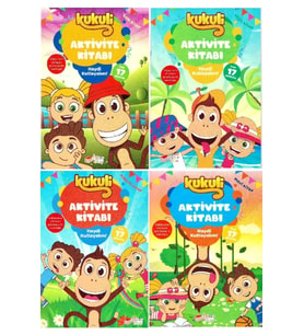 The Çocuk 4 Yaş Eğitici Eğlendirici Kukuli Aktivite Kitabı 4'lü Set