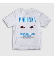 Presmono Unisex Çocuk Beyaz Tour Who's That Girl Madonna T-Shirt 545469tt