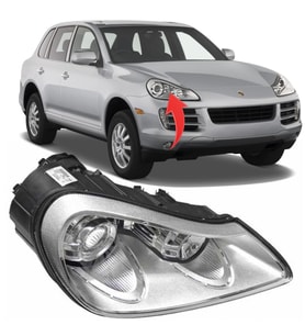 Porsche Cayenne Sağ Ön Far Komple 2007-2010 95563117202
