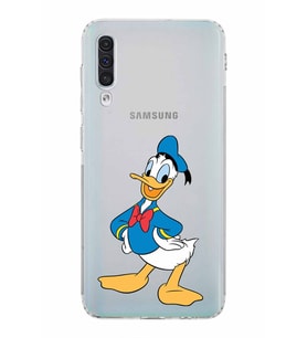 Samsung Galaxy A50s  Kamera Korumalı  Kapak Donald Duck Tasarımlı  Şeffaf Kılıf