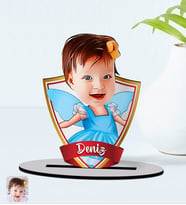BK Gift Kişiye Özel İsimli Kız Çocuk Peri Karikatürlü Ahşap Biblo Model-1
