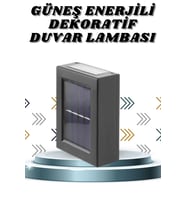 Mey İthalat® Solar Lamba Dekoratif Aplik Su Geçirmez Led Işıklı Duvar Lambası
