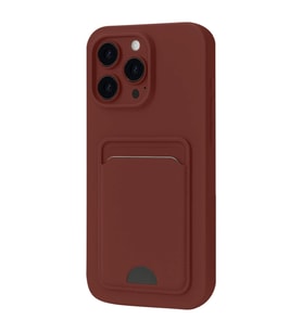 Apple İphone 16 Pro Max Kılıf Kelvin Kartvizitli Silikon - Bordo