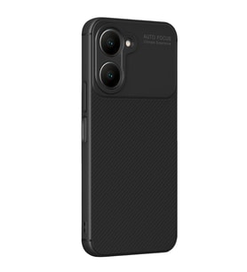 Vivo Y18 Kılıf Auto Focus Karbon Kapak - Siyah