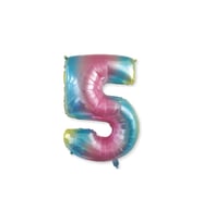 5 yaş rakam folyo unicorn renkli balon 34 ınc