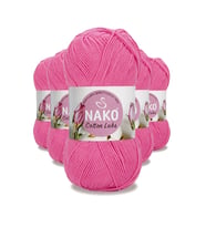 5 Adet Cotton Lüks Yelek Tunik Kazak Bluz Hırka İpi Yünü Koyu Pembe 97550