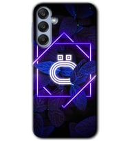 Galaxy A55 Kılıf HD Desen Baskılı Kılıf - Dark Neon Yaprak Ö Harfi