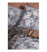 Cotton Box Trim Kürk Battaniyeli Çift Kişilik Nevresim Takımı-Smooth Antrasit