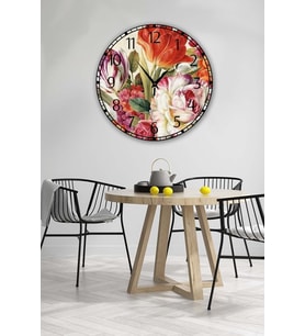 Retro Tasarımlı Duvar Saati 35x35 Cm (Baskılı)