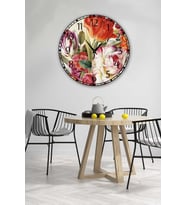 Retro Tasarımlı Duvar Saati 35x35 Cm (Baskılı)