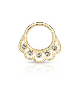 Beş Taşlı Altın Helix Piercing (Gold)