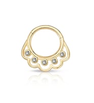 Beş Taşlı Altın Helix Piercing (Gold)