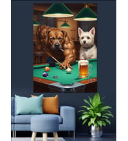 Kediler Bilardo Oynuyor Eğlenceli Dekoratif Kanvas - Mdf Ahşap Tablo