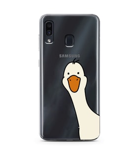 Samsung Galaxy A20/A30 Uyumlu Sevimli Ördek Desenli Şeffaf Telefon Kılıfı