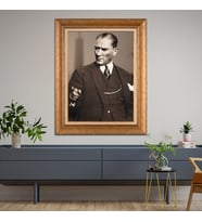 Altın Varaklı Paspartulu Çerçeveli Tablo hb551