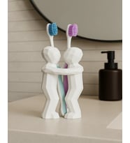 3D Hediyelik Çiftler İçin Diş Fırçalığı Minimalist Banyo Aksesuarı Geri Dönüştürülmüş PLA 13 x 9 cm