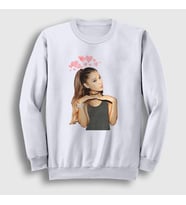 Presmono Unisex Beyaz Hearts Ariana Grande Sweatshirt 152411tt