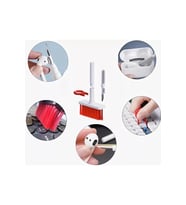 Airpod Kulaklık Laptop Telefon Macbook Temizleyici 5 li Klavye Tuş Çektirme Temizleme Fırçası (Siyah-Kırmızı)