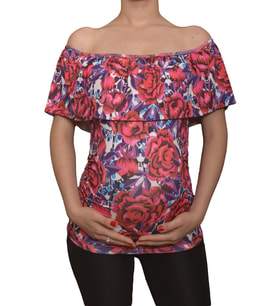 LuvmaBelly  Maternity 2510 Kayık Yaka Hamile Bluzu (Çok Renkli)