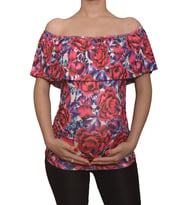LuvmaBelly  Maternity 2510 Kayık Yaka Hamile Bluzu (Çok Renkli)