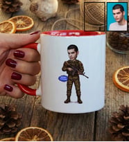 Kişiye Özel Karikatürlü Asker Kupa Bardak 30 Ağustos Zafer Bayramı Hediyesi