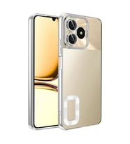 Realme C53 4G Uyumlu Kılıf Silikon Kamera Korumalı Renkli Şeritli Logo Gösteren Zore Omega Kapak