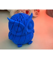 3D Baskı Hareketli Baykuş Figürü - Eklemli Flexi Oyuncak - Mavi