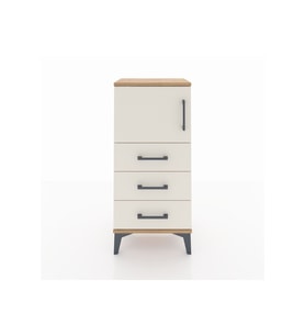 Arges Komodin Tek Raflı 3 Çekmeceli Tek Kapaklı 44x30x96 Çam-Aytaşı