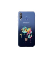 Samsung Galaxy M30 ile Uyumlu Splash Bukalemun Tasarımlı Şeffaf Silikon Kılıf