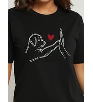 Kadın Kısa Kollu Bisiklet Yaka Köpek Baskılı Viskon Bluz