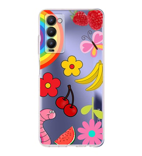 PrintiFy Tecno Camon 18P ile Uyumlu Water Color 5  Kamera Korumalı Şeffaf  Kılıf
