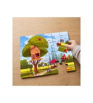 Ağaç Ev - Çocuk Parkı Tasarımlı 24 Parça Ahşap Çocuk Puzzle MPK1109
