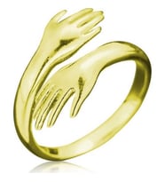 Gökdeniz 925 Gumush Gold Sarılan Eller Yüzük