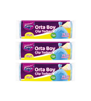 Güçlü Çöp Torbası Orta Boy 15'li 55 x 60 cm Üçlü Set