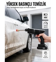 Mey İthalat® Orijinal 2025 48V Şarjlı Basınçlı Temizlik Tabancası A Kalite Seri