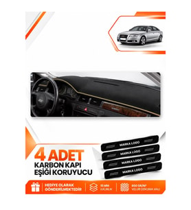 AUDI A6 (1997-2004) Uyumlu Ön Torpido Koruma Kılıfı Halısı - Siyah Bej