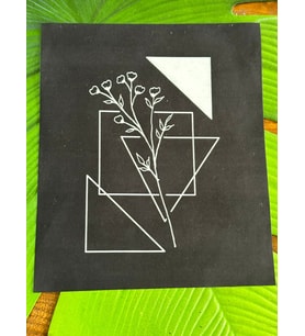 23X19 CM SİYAH TABLO ÇİZGİ APLİKE DİKİŞ AKSESUARI