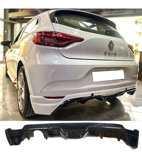 Renault Clio 5 Arka Ek Difüzör Difizör Plastik Parlak Siyah 2019 2020 2021 2022 Arka-difizör-bodykit-ek