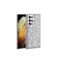 Samsung Galaxy S23 Ultra Uyumlu Kılıf Parlak Taşlı Tasarım Zore Linea Kapak (Gümüş)