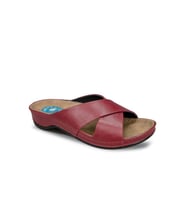 Ceyo 9946-1 Topuk Jelli Anatomik Taban Kadın Terlik Bordo 36-40