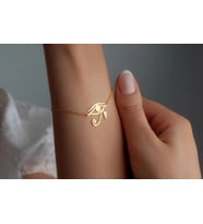 Kişiye Özel Horus'un Gözü Sembol Bileklik 925K Gümüş (Gold)