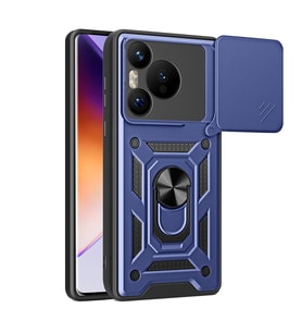 Huawei Pura 70 5G Uyumlu Kılıf Magnetik Standlı Kamera Korumalı Zore Sürgülü Vega Kapak