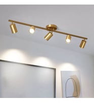 RİOLİGHT MODERN MATT ALTIN KAPLAMA 5XGU10 DUYLU 3000K HAREKETLİ BAŞLIK SPOT AMPÜL DAHİLDİR (Eskitme Altın)