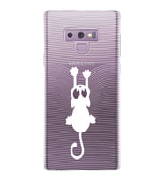 Samsung Galaxy Note 9 Kapak Mandala Kedi Tasarımlı Şeffaf Silikon Kılıf