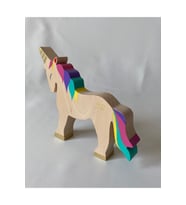 Ahşap Oyuncak Unicorn At Waldorf Unicorn Oyuncak (Çok Renkli)